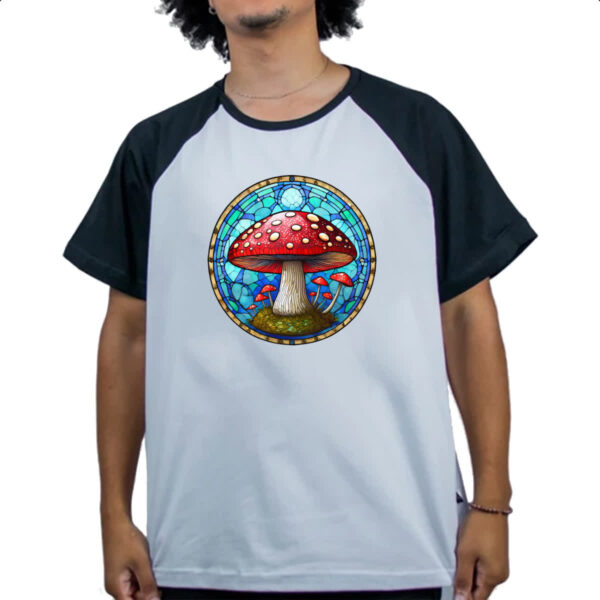 Camiseta Raglan Vitral Cogumelo - Imagem 4