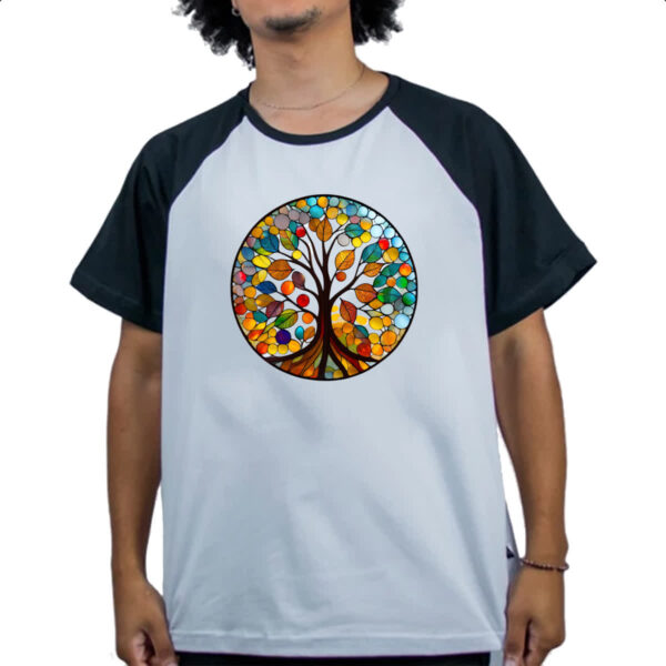 Camiseta Raglan Vitral arvore da vida - Imagem 4