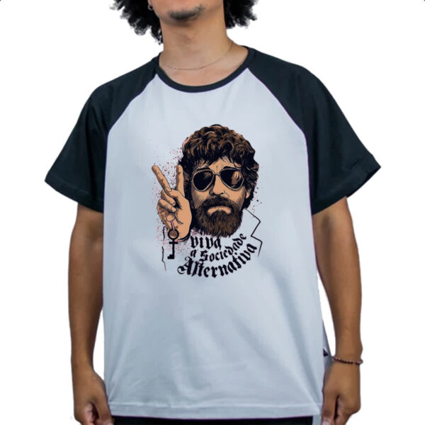 Camiseta Raglan Viva sociedade alternativa - Imagem 4