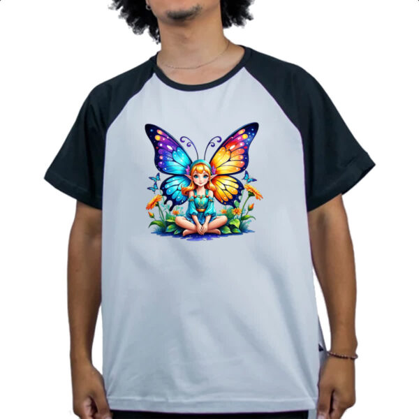 Camiseta Raglan Borboleta elfo fofinha - Imagem 4
