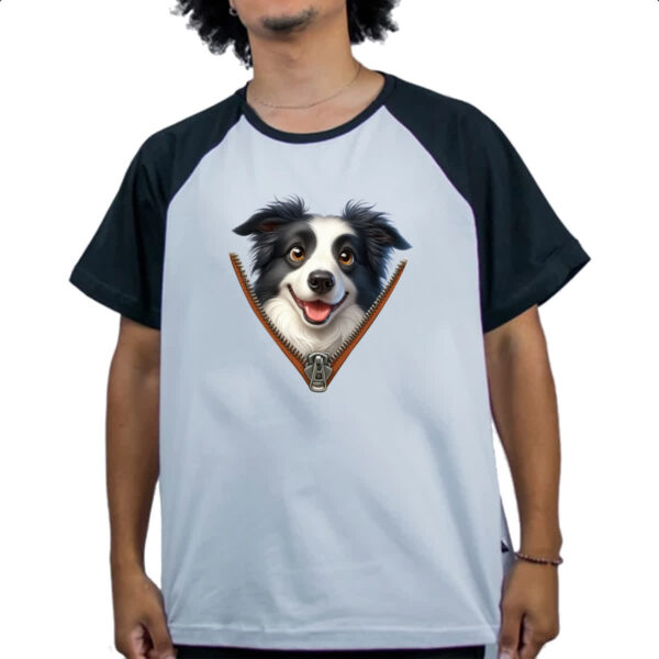 Camiseta Raglan Border Collie no Ziper - Imagem 4
