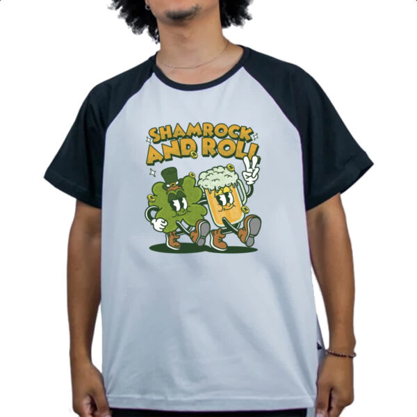 Camiseta Raglan St Patricks day shamrock - Imagem 4