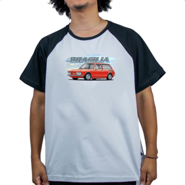 Camiseta Raglan Brasilia Classica Vermelha - Imagem 4