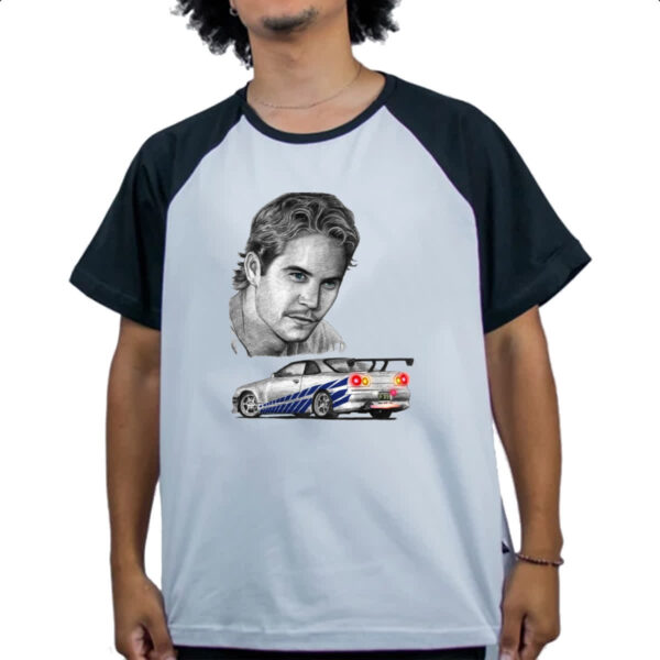 Camiseta Raglan Brian Skyline GTR Grafite - Imagem 4