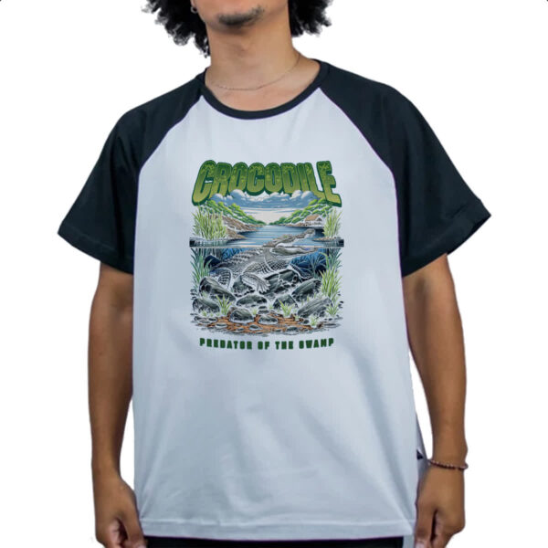 Camiseta Raglan Crocodilo do pantano - Imagem 4