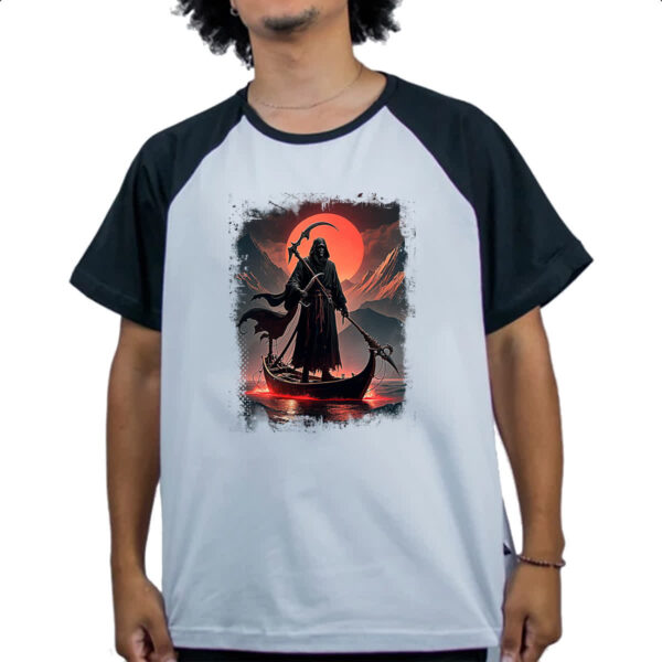 Camiseta Raglan Grim Reaper no barco - Imagem 4