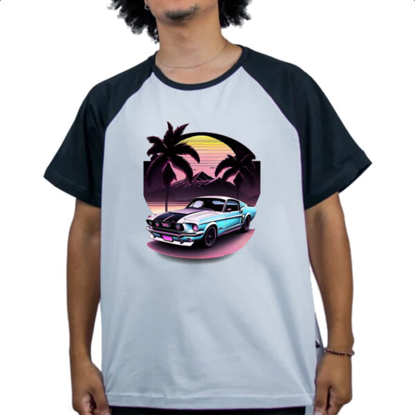 Camiseta Raglan Mustang Sunset Arte - Imagem 4