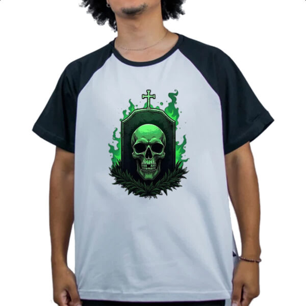 Camiseta Raglan Skull Lapide - Imagem 4