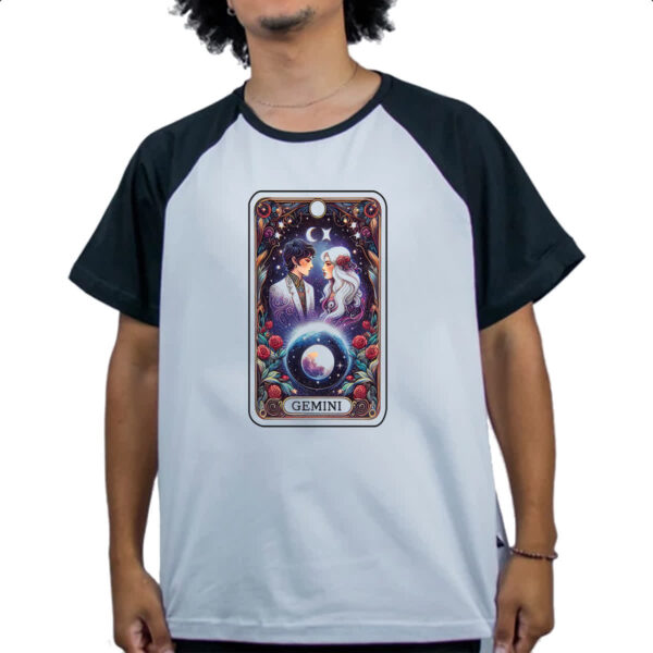Camiseta Raglan Signo Carta Taro Gemeos - Imagem 4