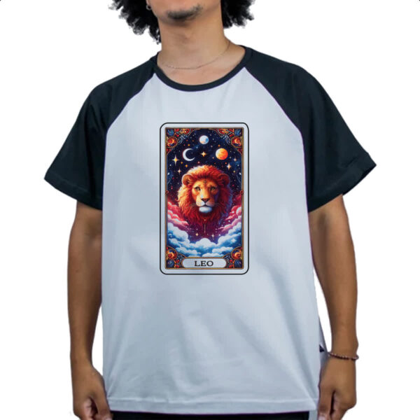 Camiseta Raglan Signo Carta Taro Leao - Imagem 4