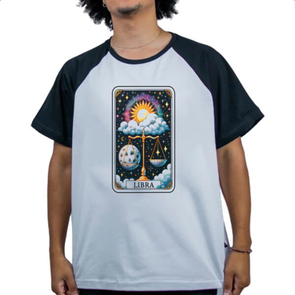 Camiseta Raglan Signo Carta Taro Libra - Imagem 4