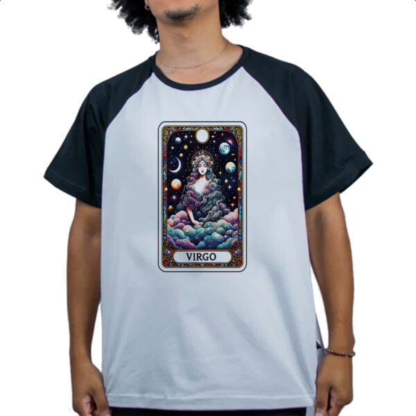 Camiseta Raglan Signo Carta Taro Virgem - Imagem 4
