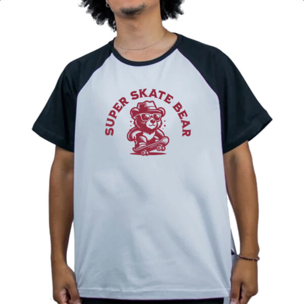 Camiseta Raglan Urso super skate - Imagem 4