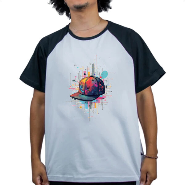 Camiseta Raglan Bone arte psicodelica - Imagem 4