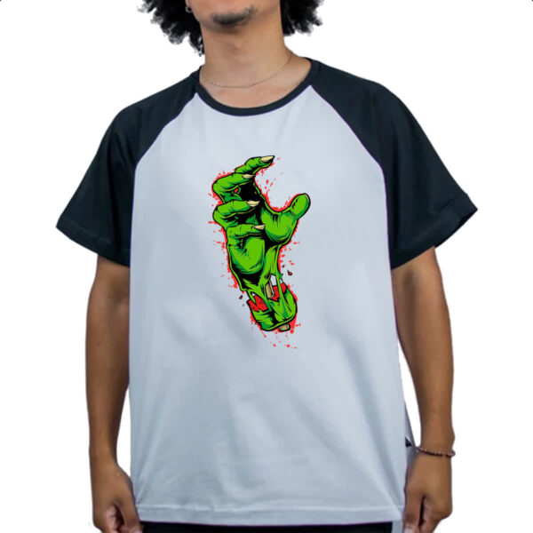 Camiseta Raglan Zombie hand - Imagem 4