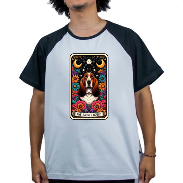 Camiseta Raglan Taro Cachorro Basset Hound - Imagem 4