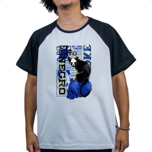 Camiseta Raglan El gato negro - Imagem 4