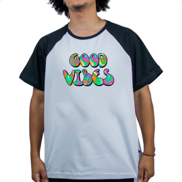 Camiseta Raglan Hippie Psicodelico Boas Vibracoes - Imagem 4