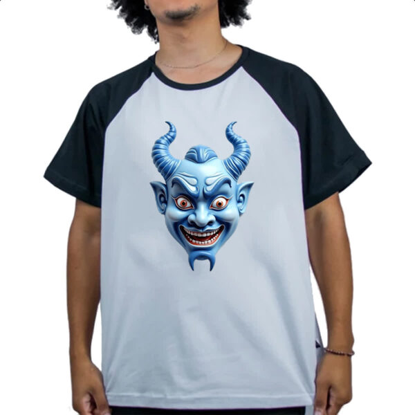 Camiseta Raglan Mascara Hannya de porcelana - Imagem 4