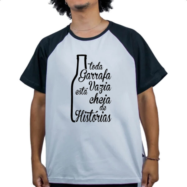 Camiseta Raglan Toda Garrafa Vazia  tem Historia - Imagem 4