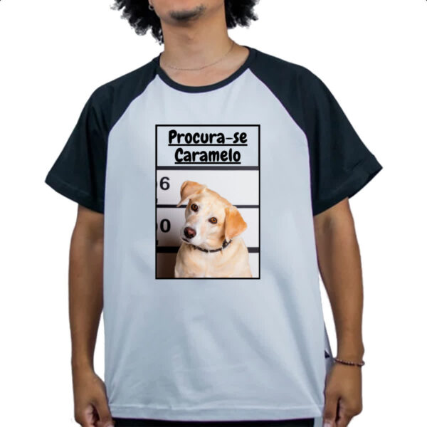 Camiseta Raglan Procura-se um caramelo - Imagem 4