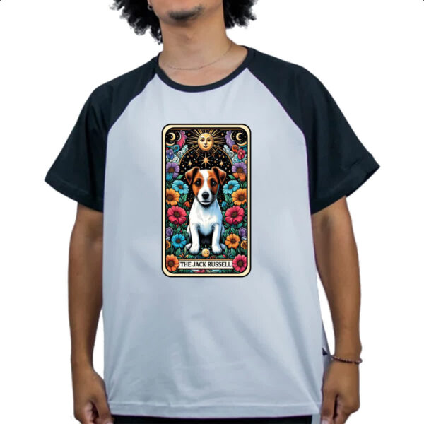 Camiseta Raglan Taro cachorro Jack Russell Terrier - Imagem 4