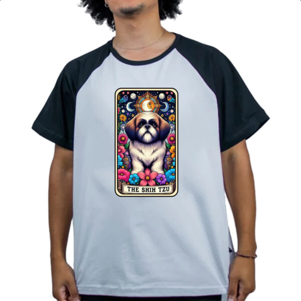 Camiseta Raglan Taro cachorro Shih Tzu - Imagem 4