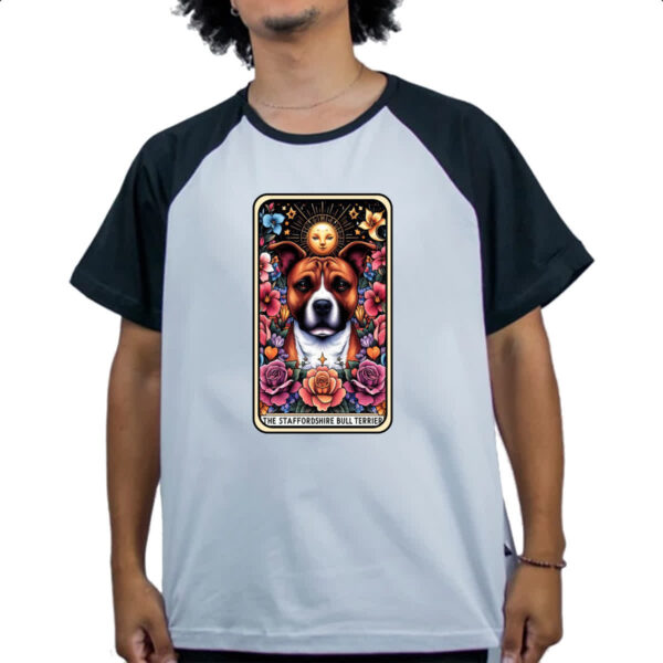 Camiseta Raglan Taro cachorro staffbull - Imagem 4
