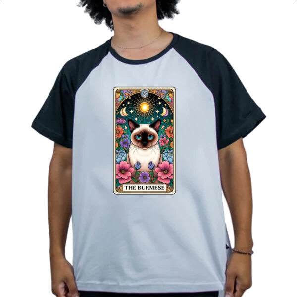 Camiseta Raglan Taro gato Burmes - Imagem 4