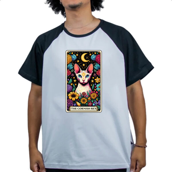 Camiseta Raglan Taro gato Cornish Rex - Imagem 4
