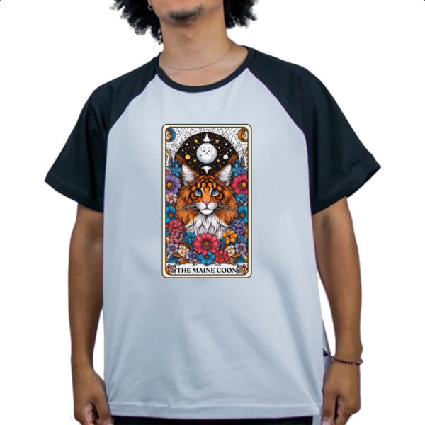 Camiseta Raglan Taro gato Maine Coon - Imagem 4