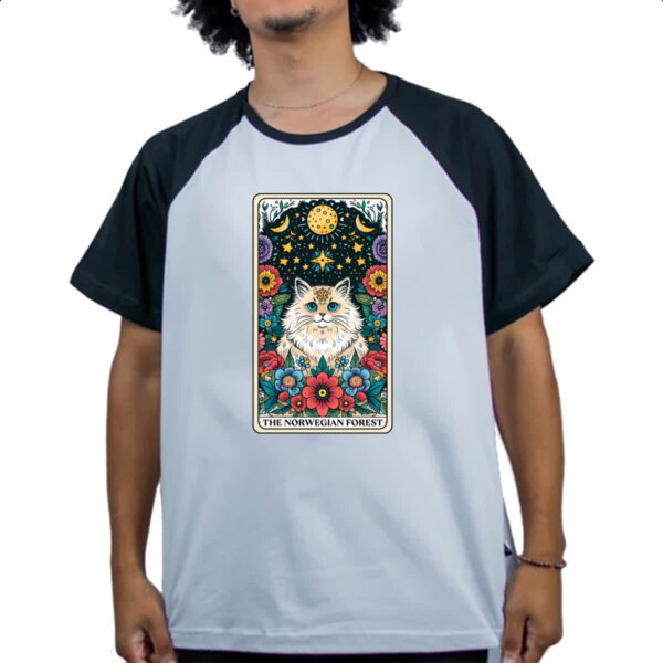 Camiseta Raglan Taro gato Noruegues da Floresta - Imagem 4