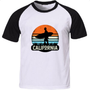 Camiseta Raglan Surf California Sunset