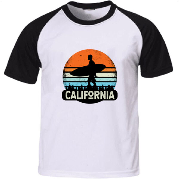 Camiseta Raglan Surf California Sunset