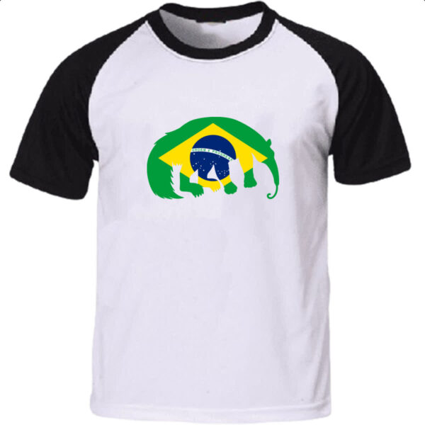 Camiseta Raglan Tamandua Bandeira Fauna Brasileira