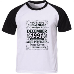 Camiseta Raglan Legends Were Born DEZ-1991