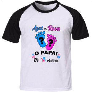 Camiseta Raglan Cha Revelacao Papai te adora