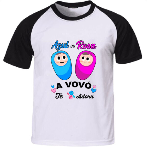 Camiseta Raglan Cha Revelacao a Vovo te adora