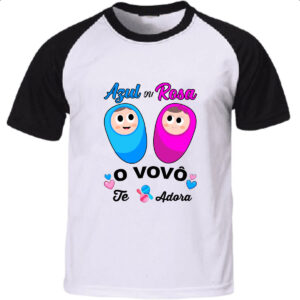 Camiseta Raglan Cha Revelacao o Vovo te adora