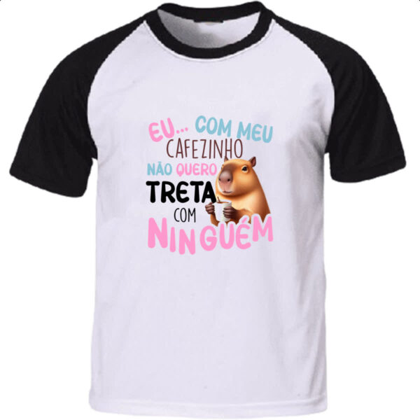 Camiseta Raglan Capivara meu cafezinho