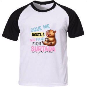 Camiseta Raglan Capivara resta ser feliz