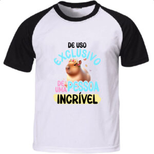 Camiseta Raglan Capivara uso exclusivo especial