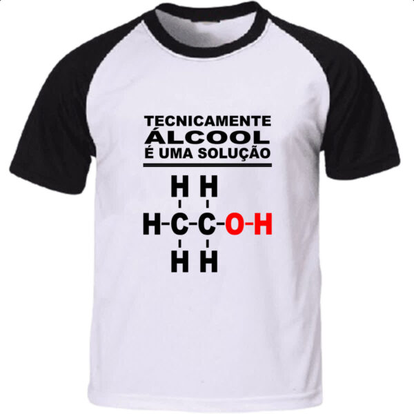 Camiseta Raglan Tecnicamente alcool e uma solucao
