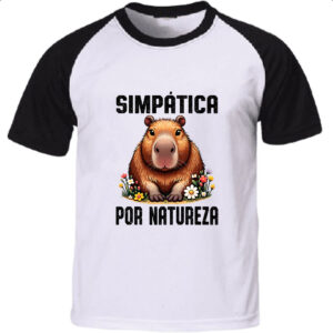 Camiseta Raglan Capivara Simpatica por Natureza