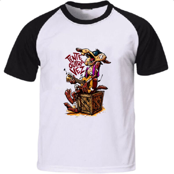 Camiseta Raglan Tente outra vez - Coyote