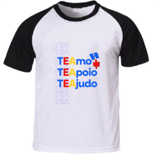Camiseta Raglan Autismo Amo Apoio Ajudo