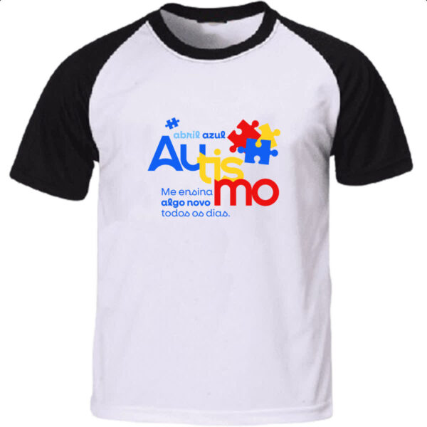 Camiseta Raglan Autismo ensina algo novo