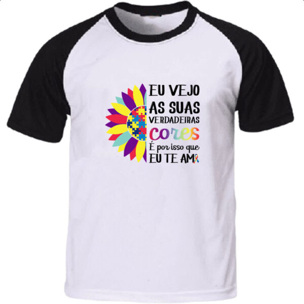 Camiseta Raglan Autismo verdadeira cores