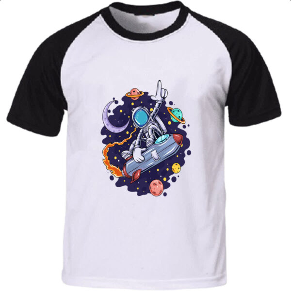 Camiseta Raglan Surfando na nave