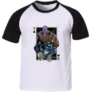 Camiseta Raglan Thanos e Darkseid